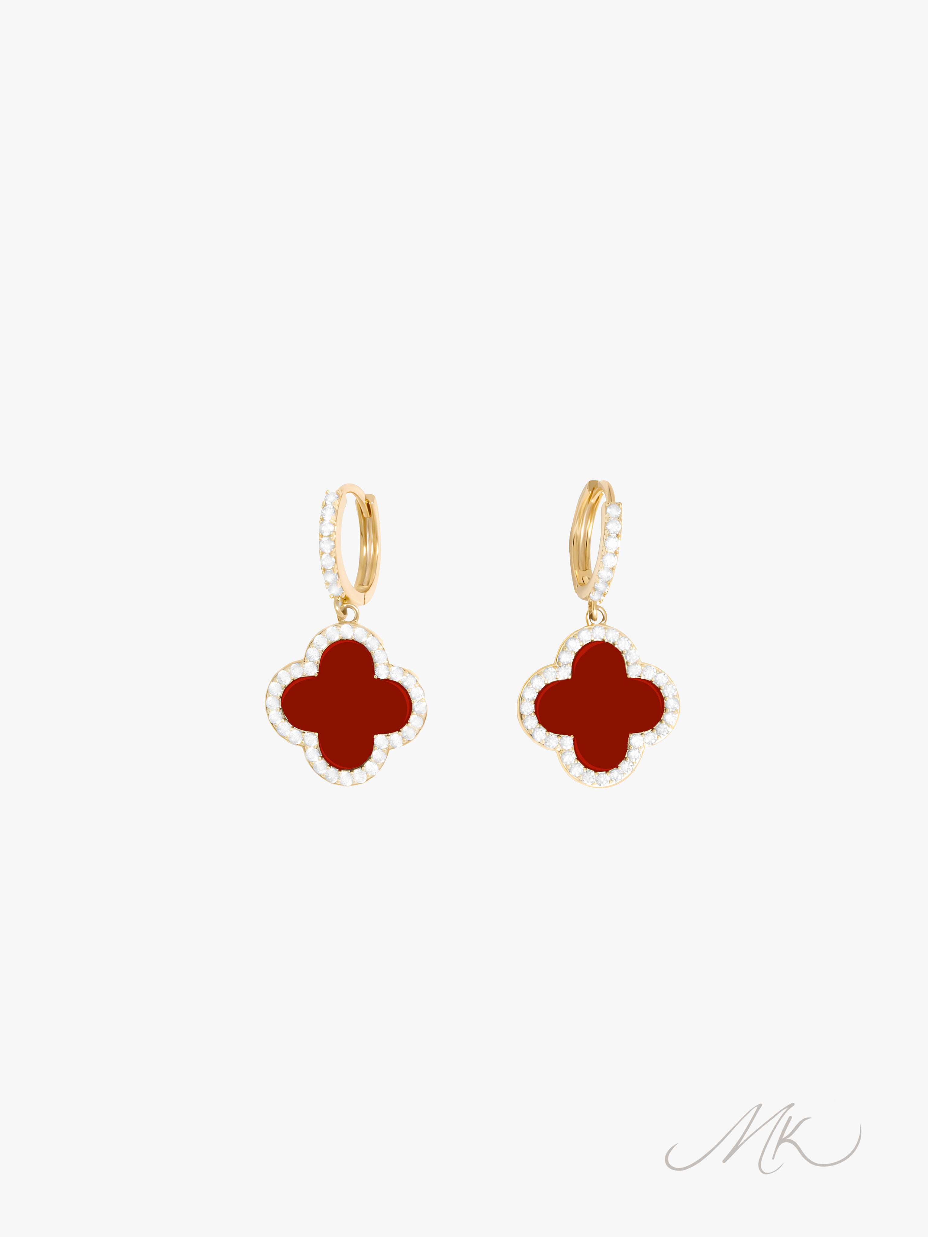 Clover Lux Earring (black/red/green)