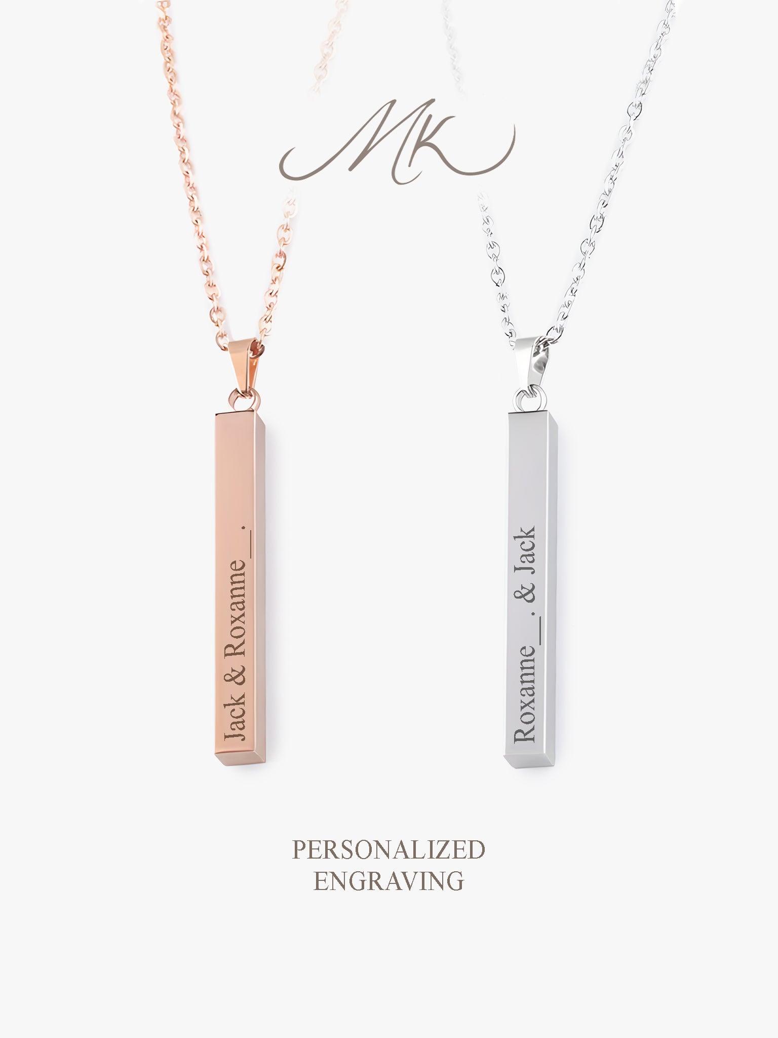 Modern Bar II Necklace [ENGRAVABLE]