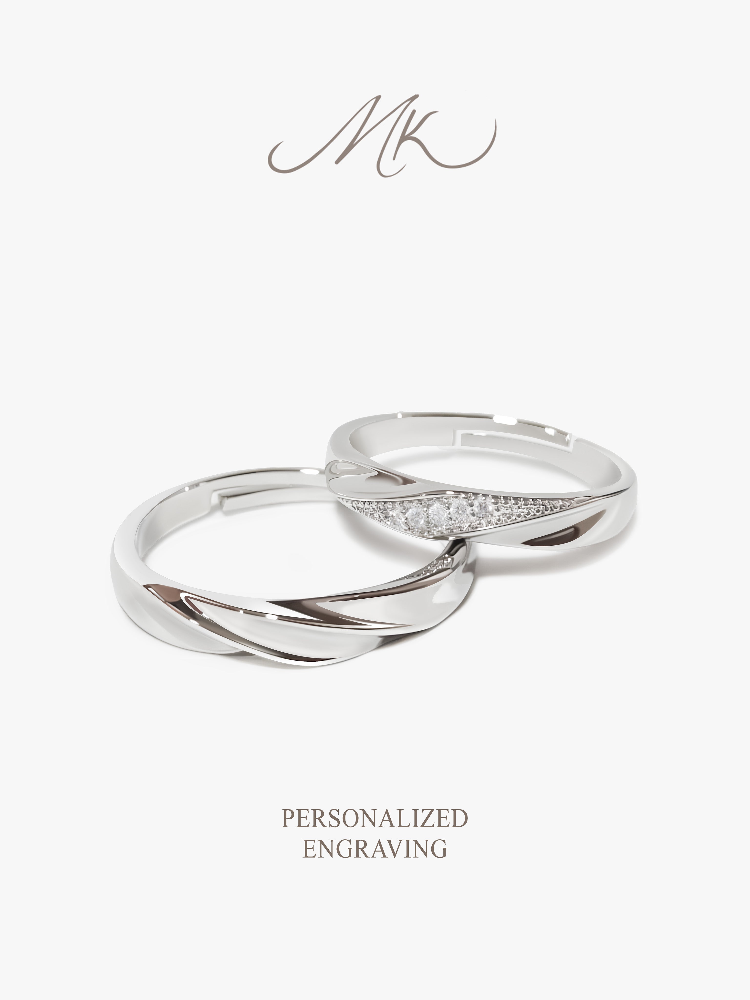 Water Wave Ring  [ENGRAVABLE]