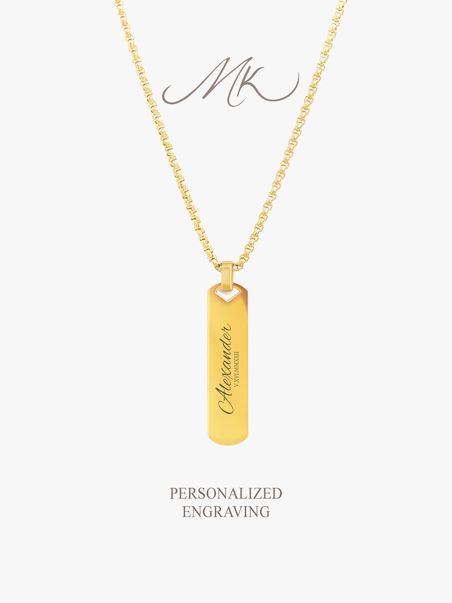 Signature Metal Bar Necklace [ENGRAVABLE]