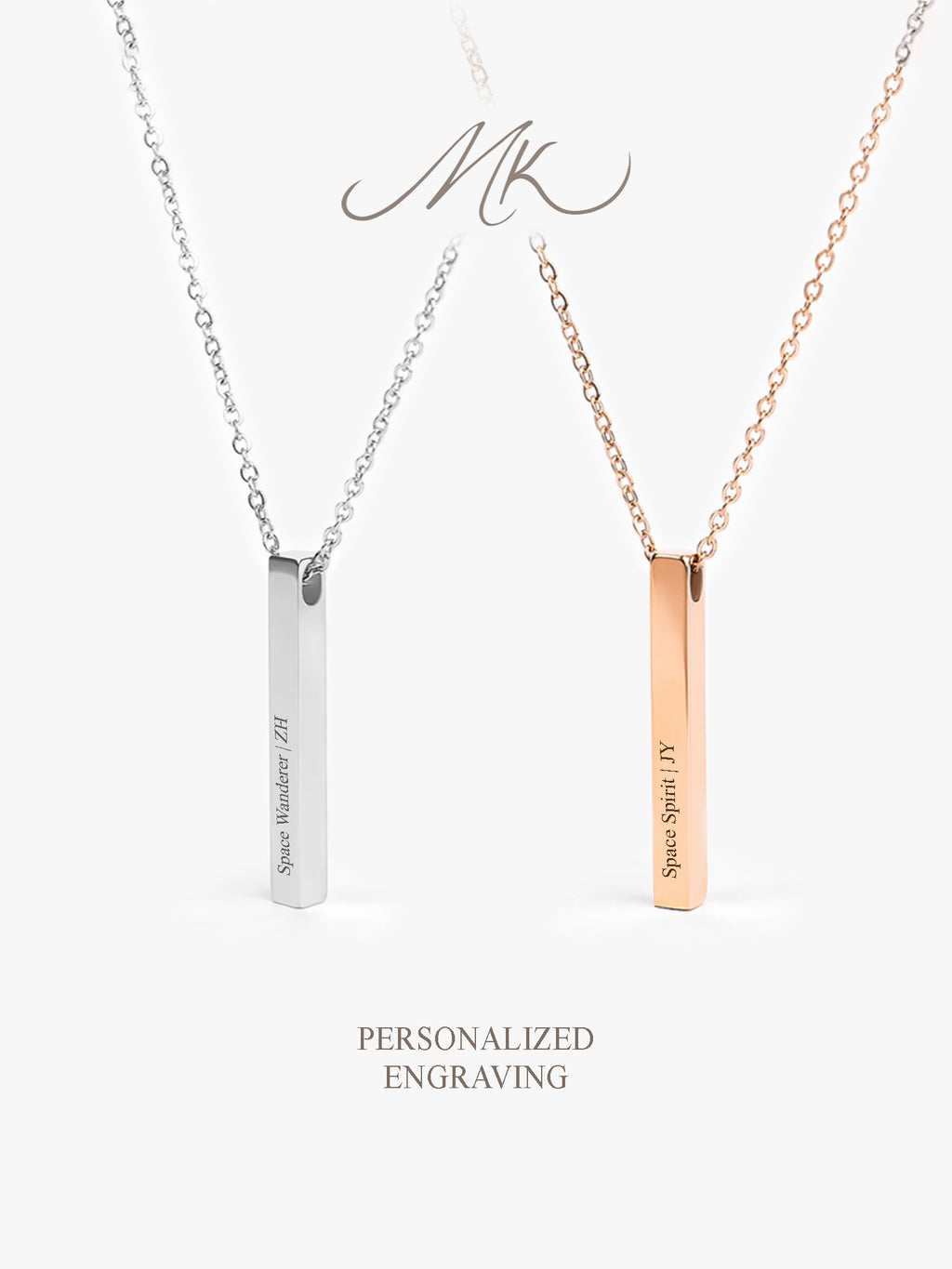Modern Bar I Necklace [ENGRAVABLE]