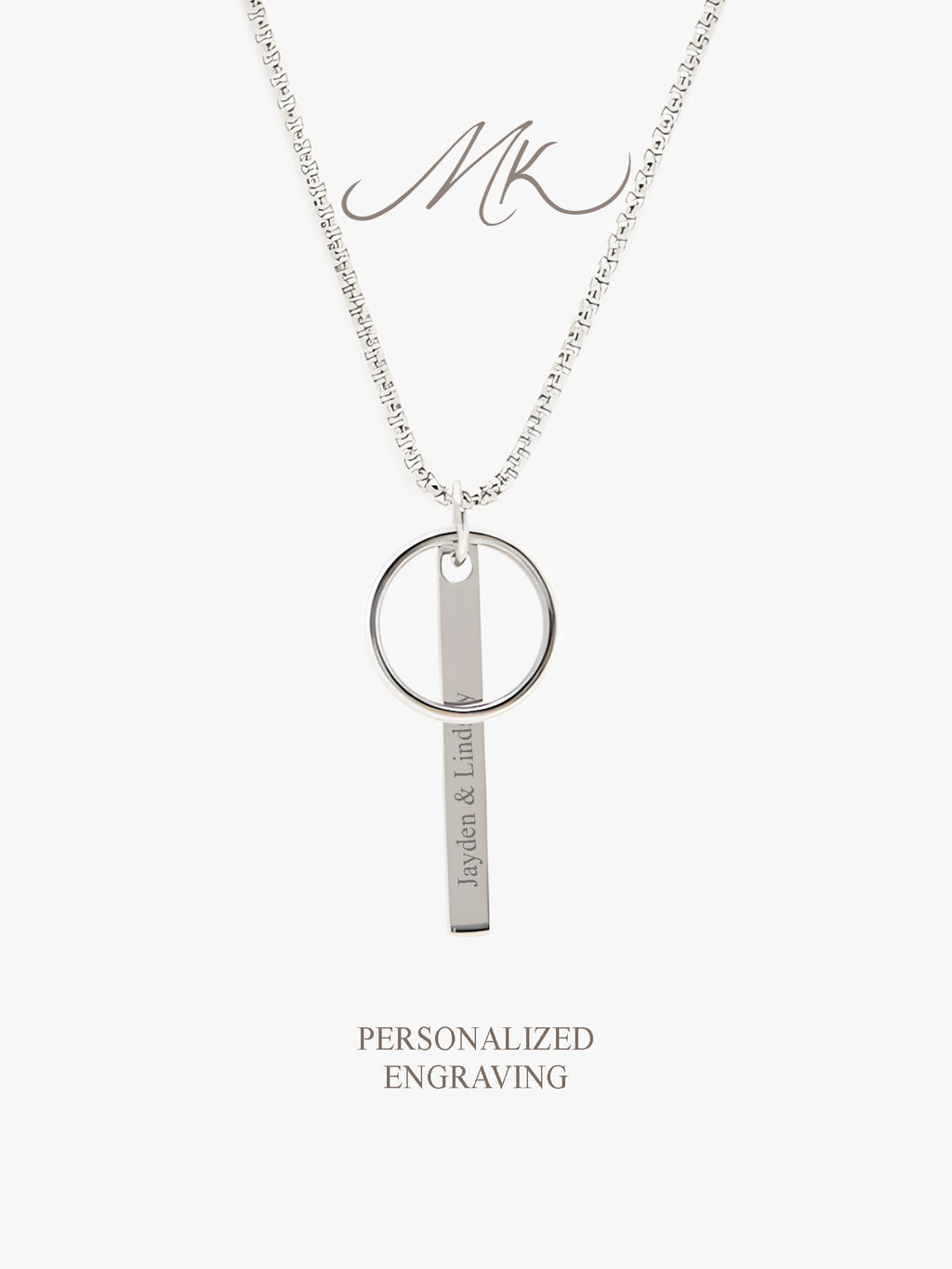 Circle Bar Necklace [ENGRAVABLE]