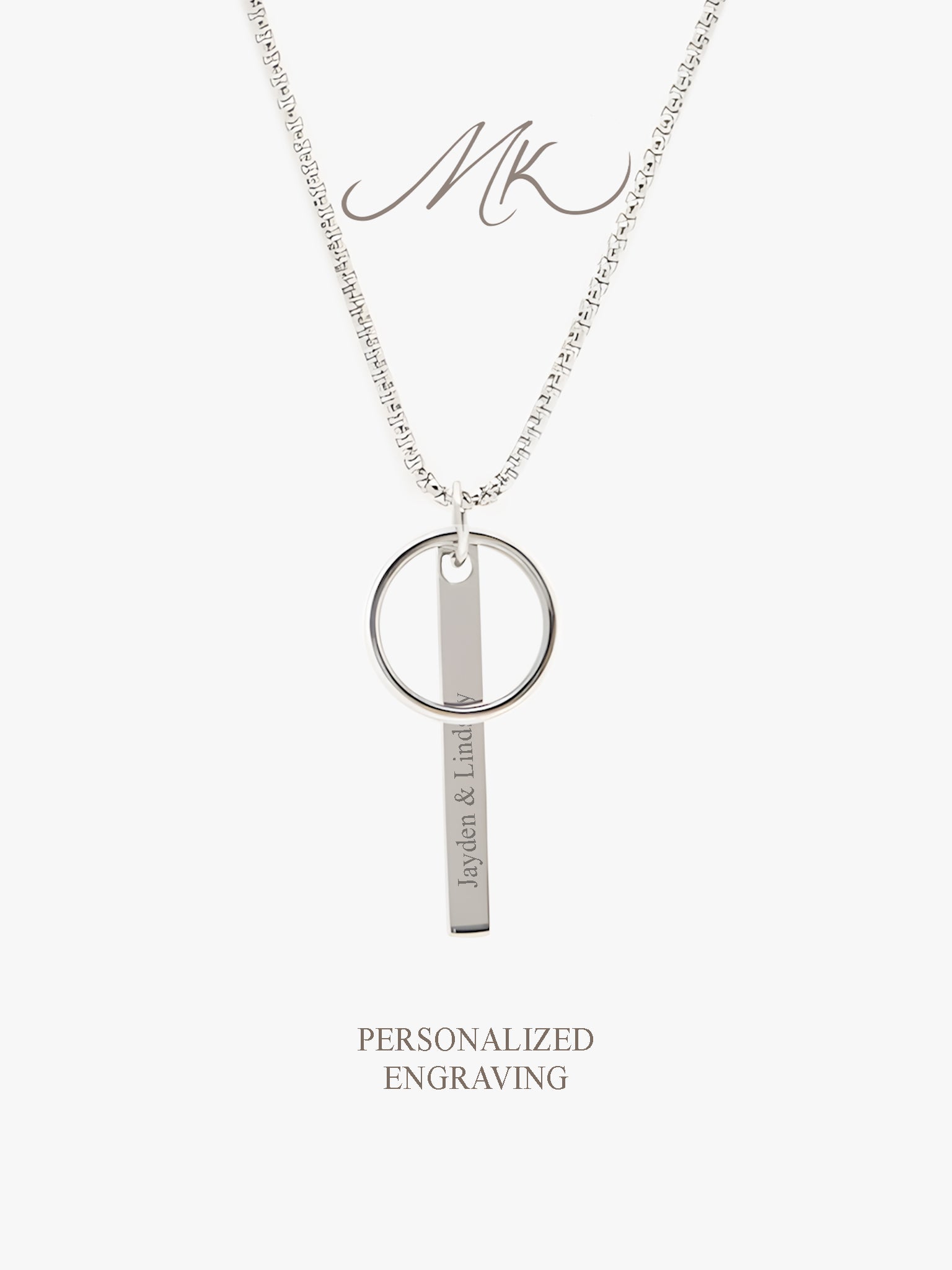 Circle Bar Necklace [ENGRAVABLE]