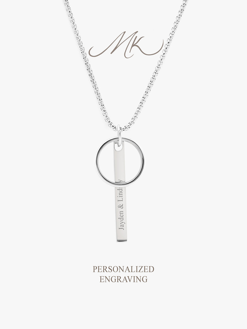 Circle Bar Necklace [ENGRAVABLE]
