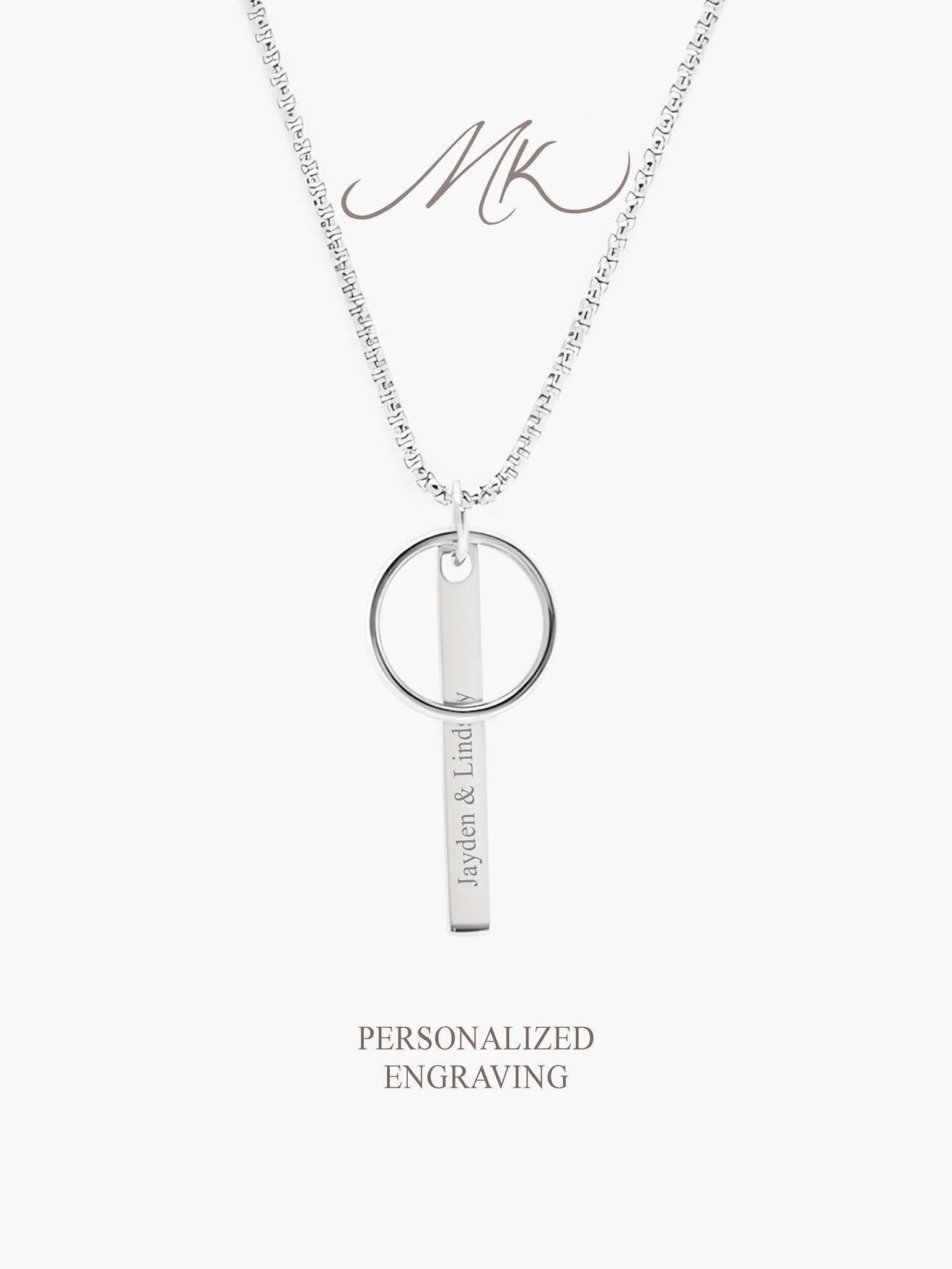 Circle Bar Necklace [ENGRAVABLE]