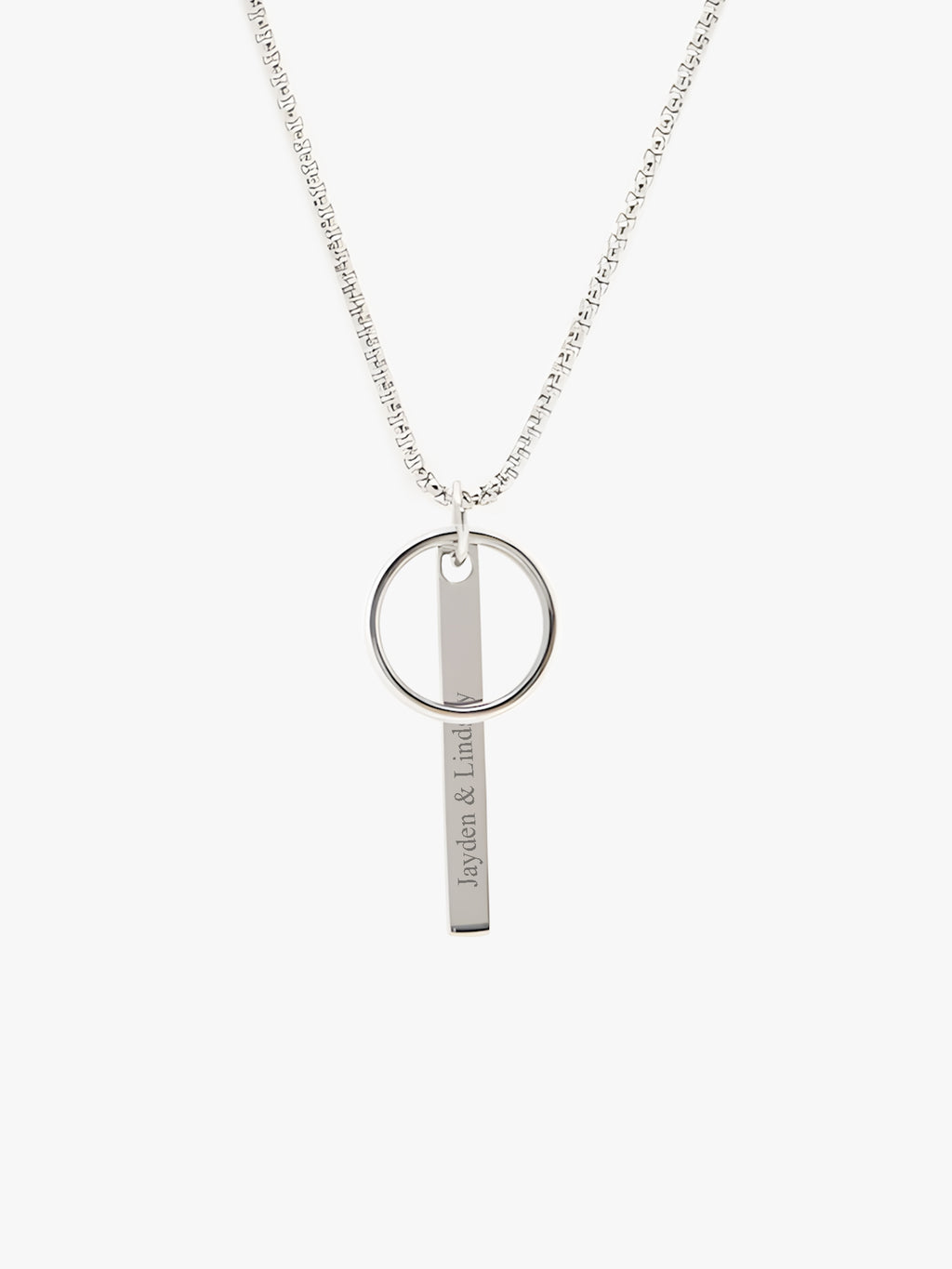 Circle Bar Necklace [ENGRAVABLE]
