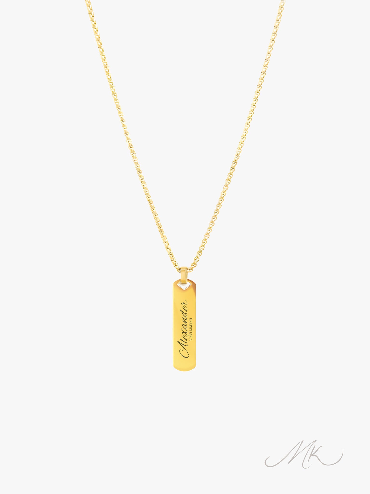 Signature Metal Bar Necklace [ENGRAVABLE]