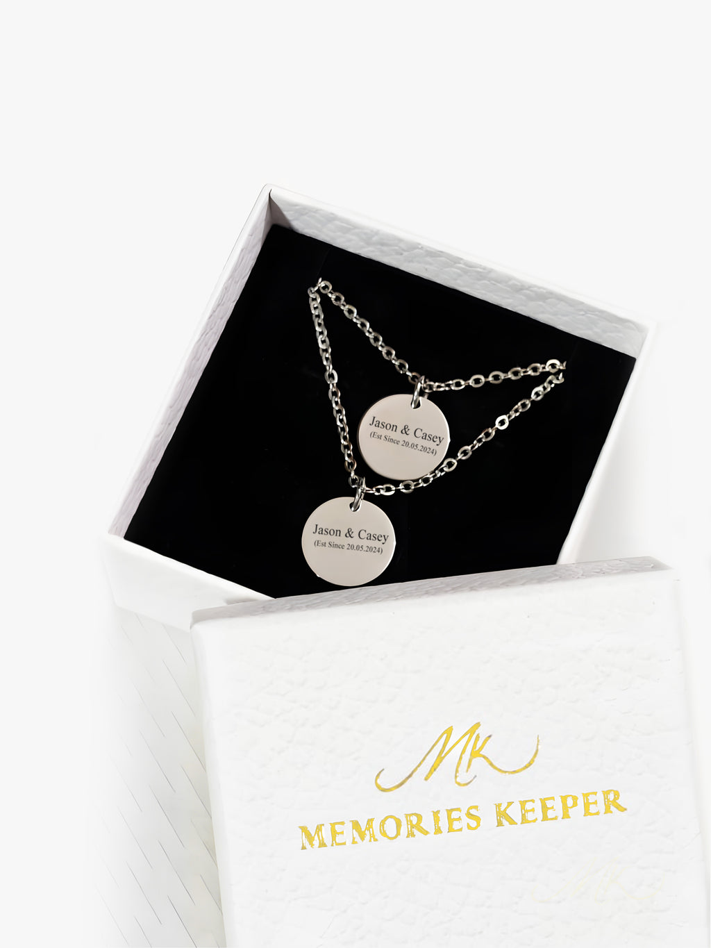 MK Branded White Leather Jewelry Box