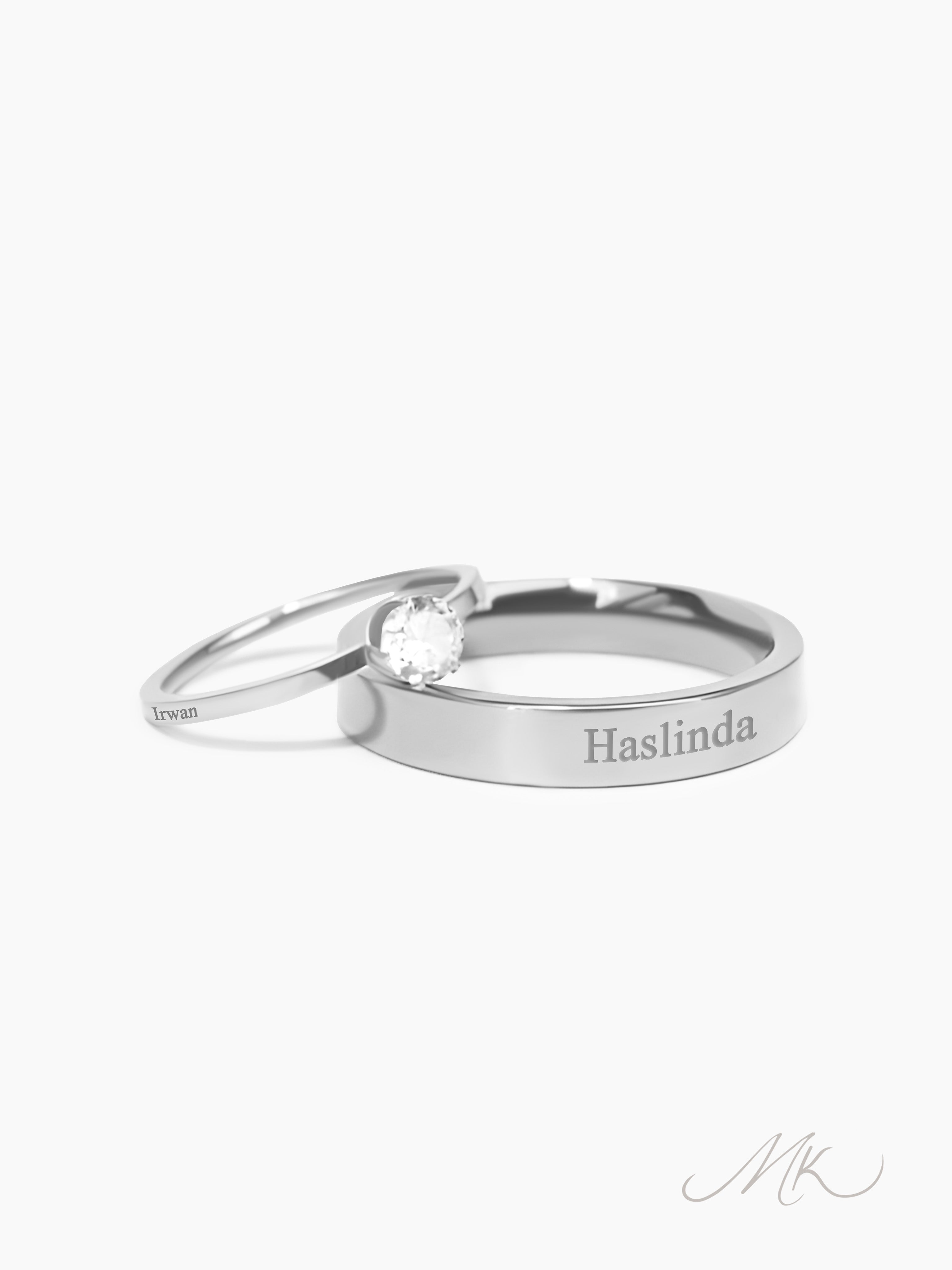 Simple Aurora Couple Ring [ENGRAVABLE]