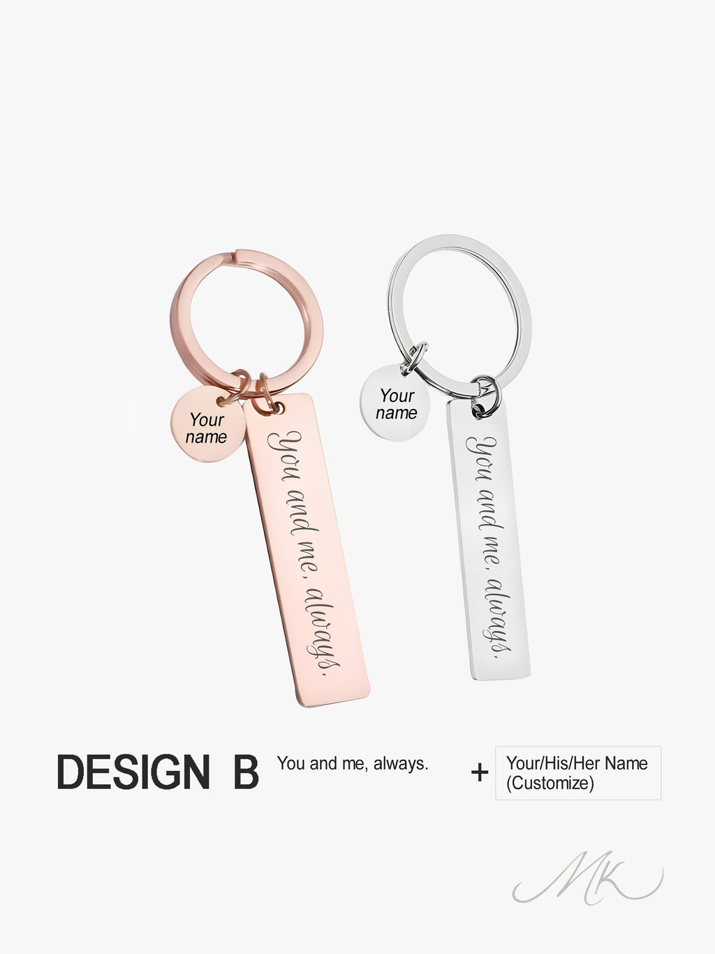 Bar-Shaped Metal Keychain [ENGRAVABLE]