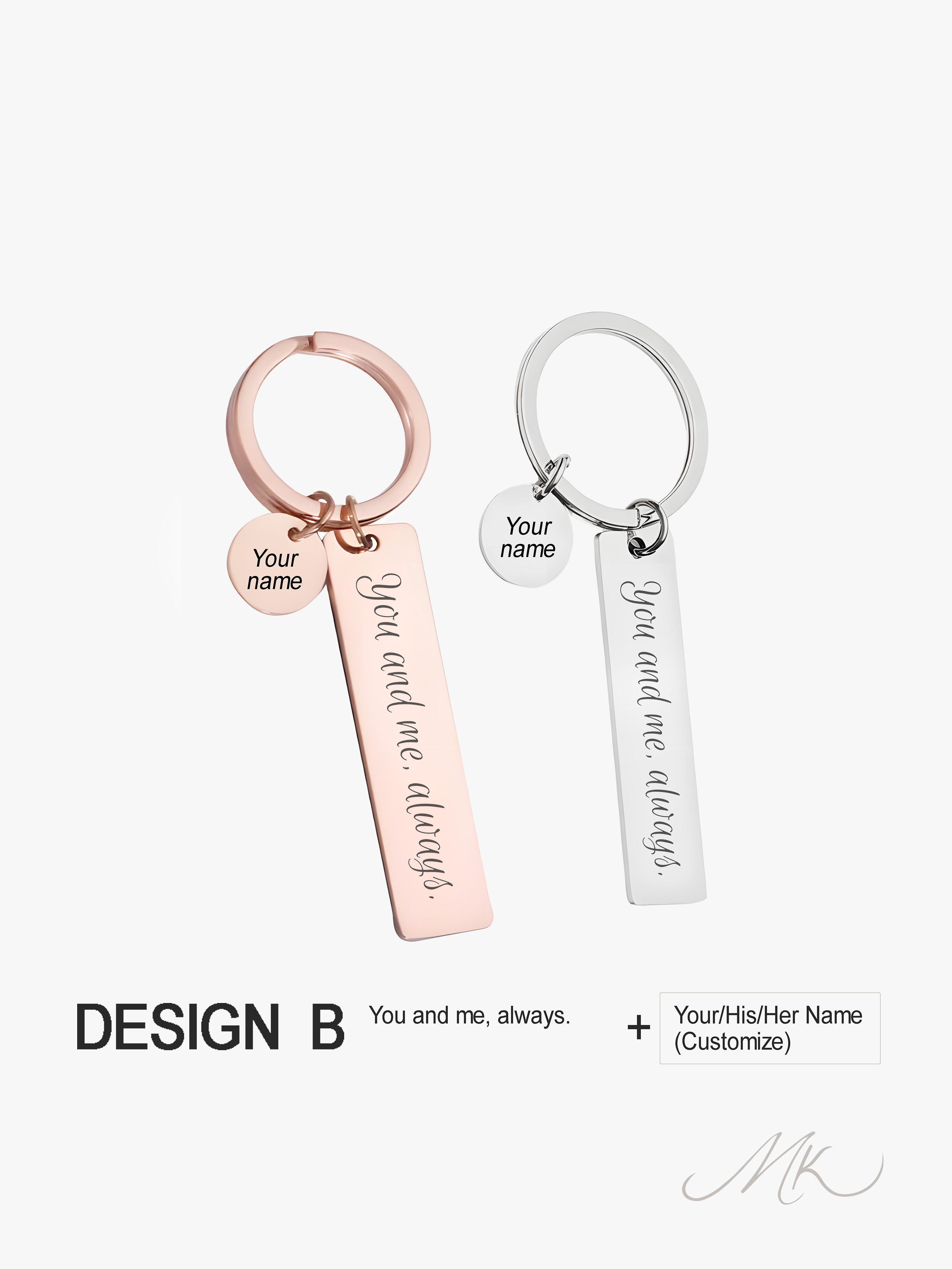 Bar-Shaped Metal Keychain [ENGRAVABLE]