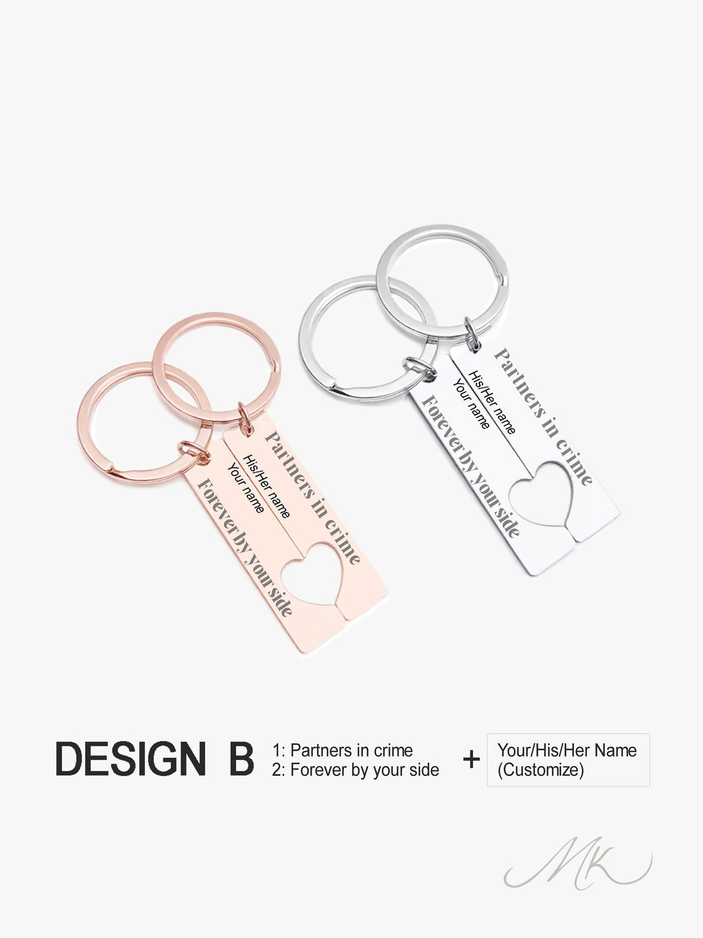 Perfect Match Metal Keychain [ENGRAVABLE]