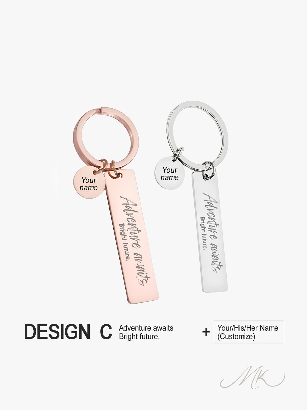 Bar-Shaped Metal Keychain [ENGRAVABLE]