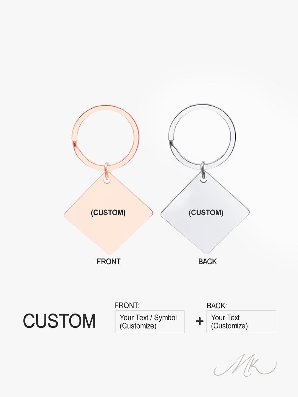 Classic Square Metal Keychain [ENGRAVABLE]