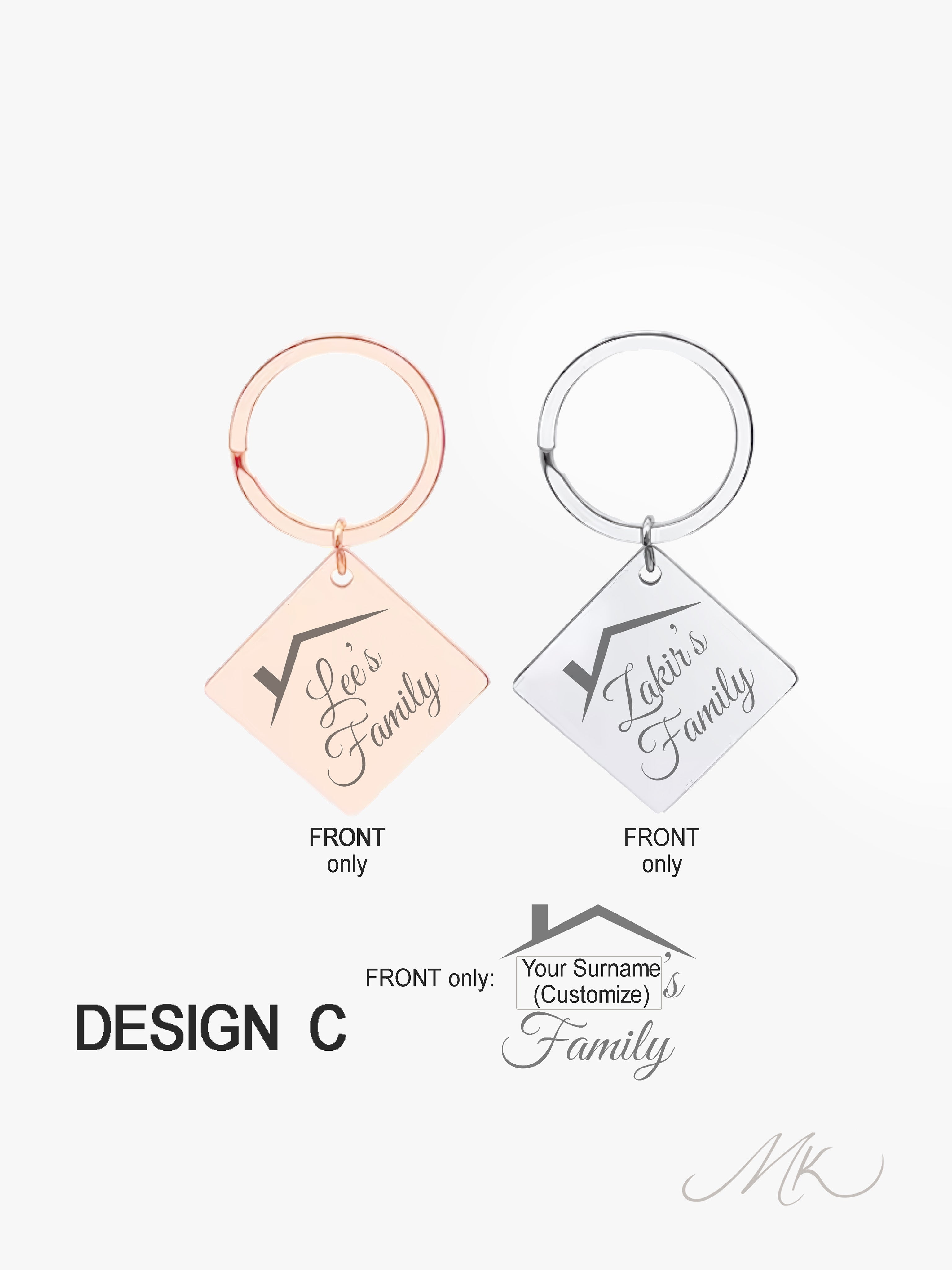 Classic Square Metal Keychain [ENGRAVABLE]