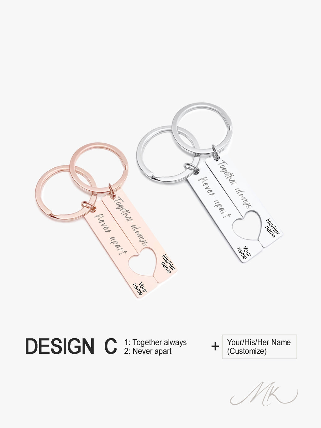 Perfect Match Metal Keychain [ENGRAVABLE]