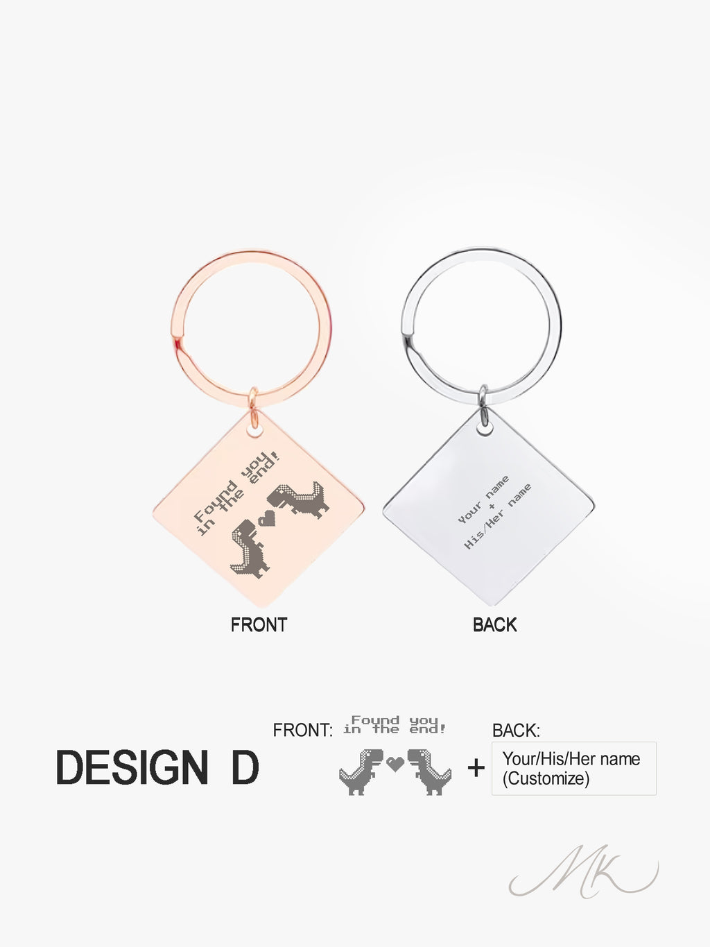 Classic Square Metal Keychain [ENGRAVABLE]