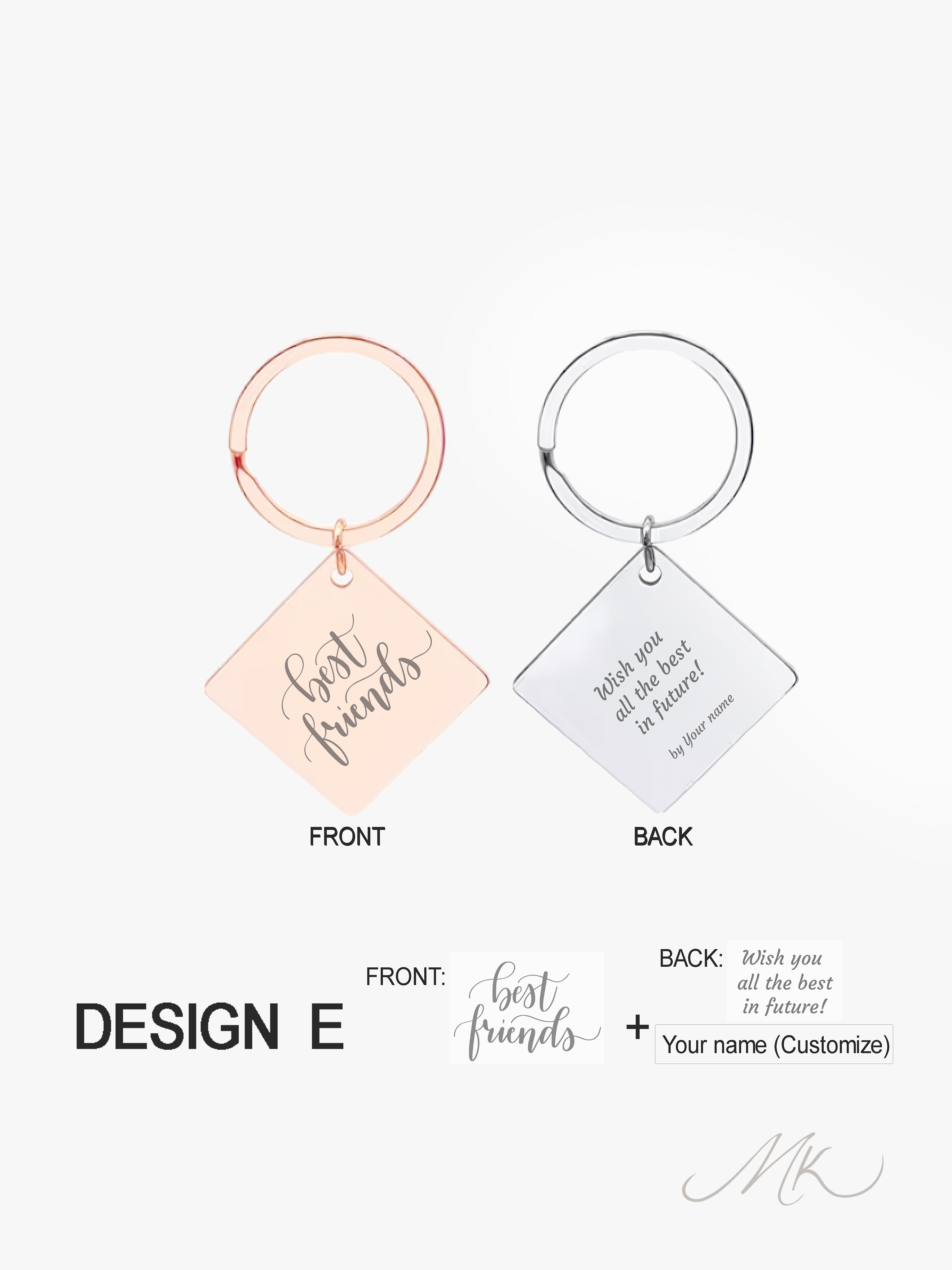 Classic Square Metal Keychain [ENGRAVABLE]