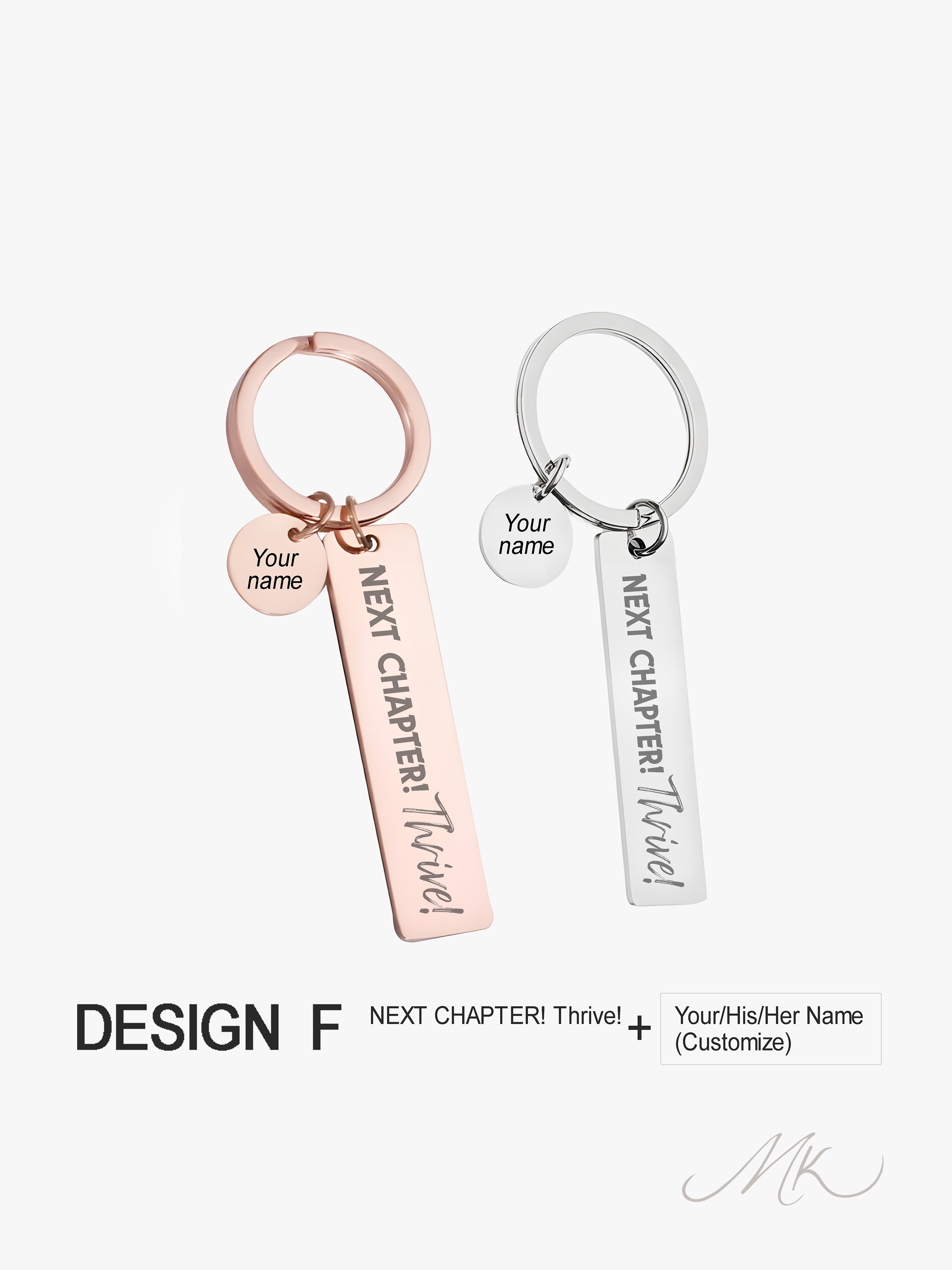 Bar-Shaped Metal Keychain [ENGRAVABLE]