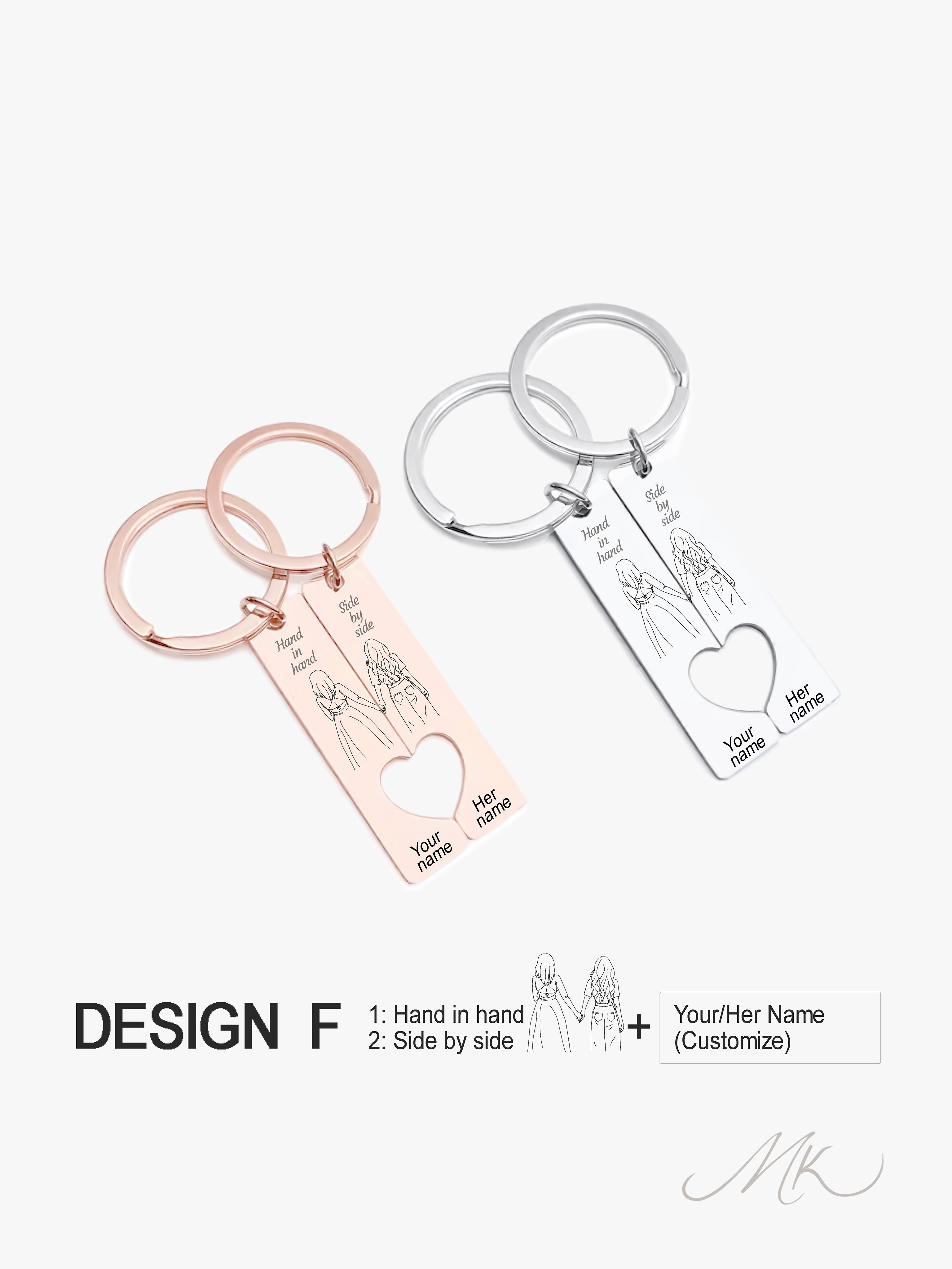 Perfect Match Metal Keychain [ENGRAVABLE]