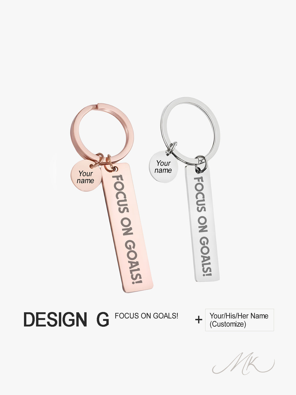 Bar-Shaped Metal Keychain [ENGRAVABLE]
