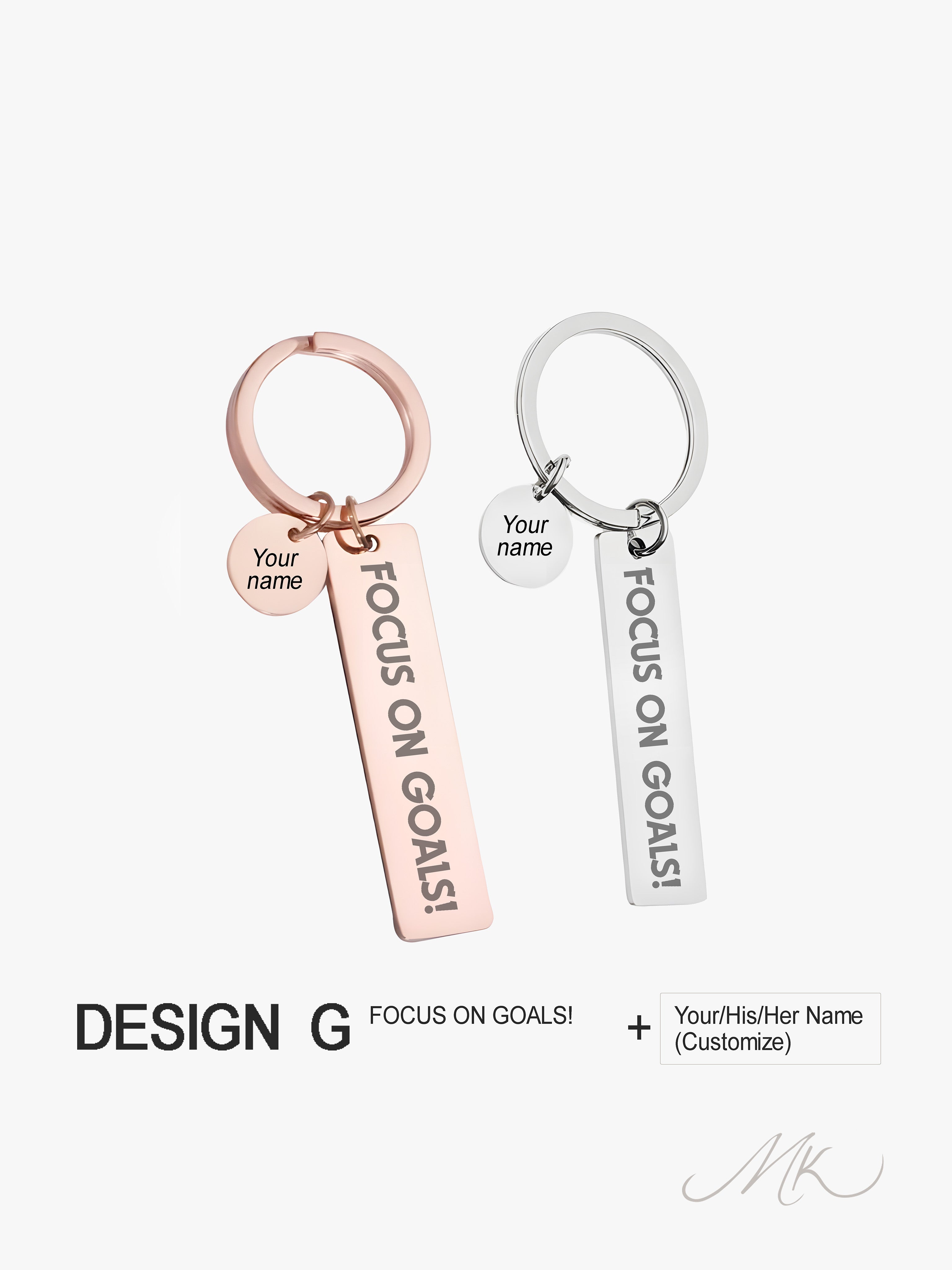 Bar-Shaped Metal Keychain [ENGRAVABLE]