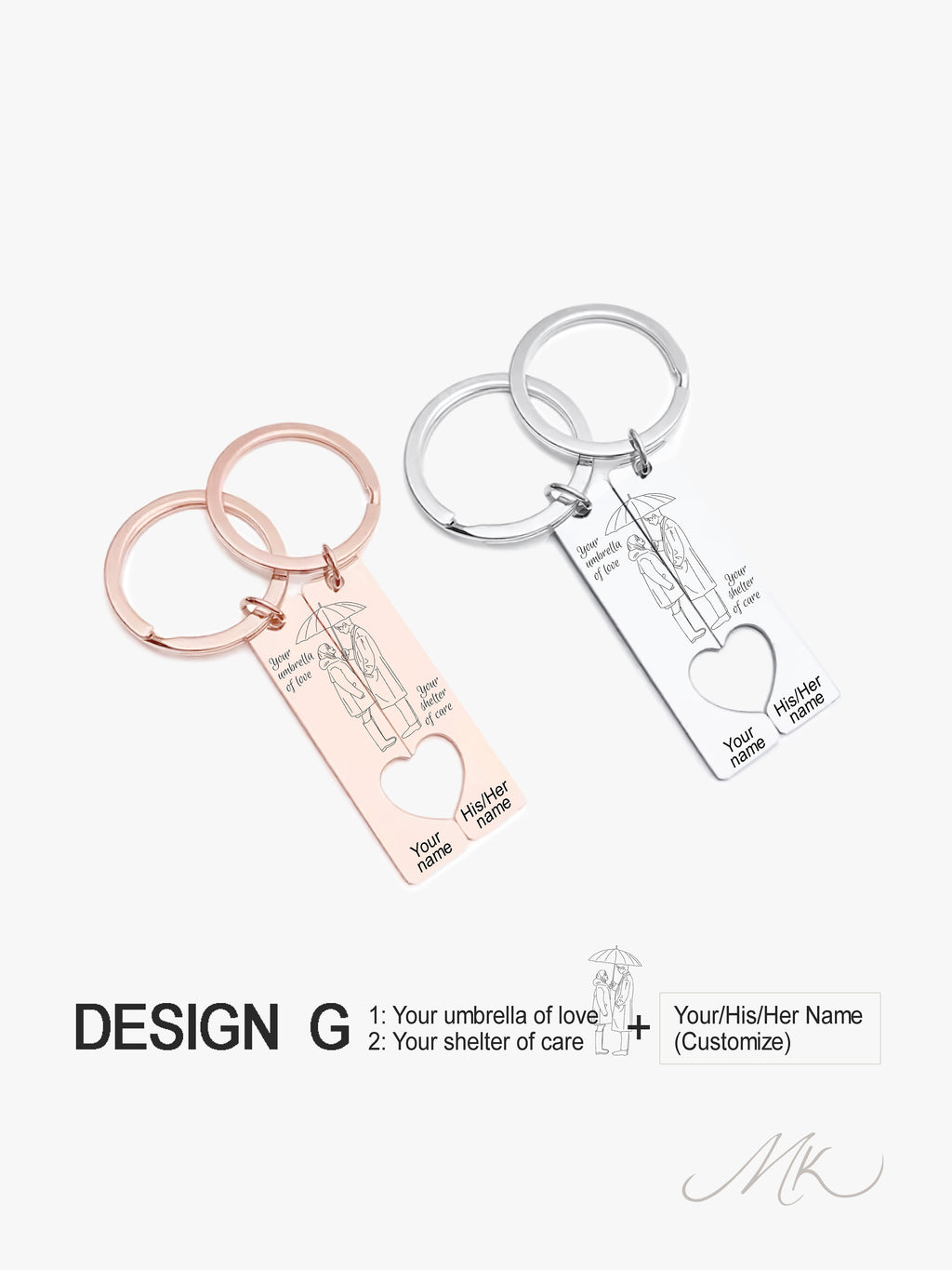 Perfect Match Metal Keychain [ENGRAVABLE]