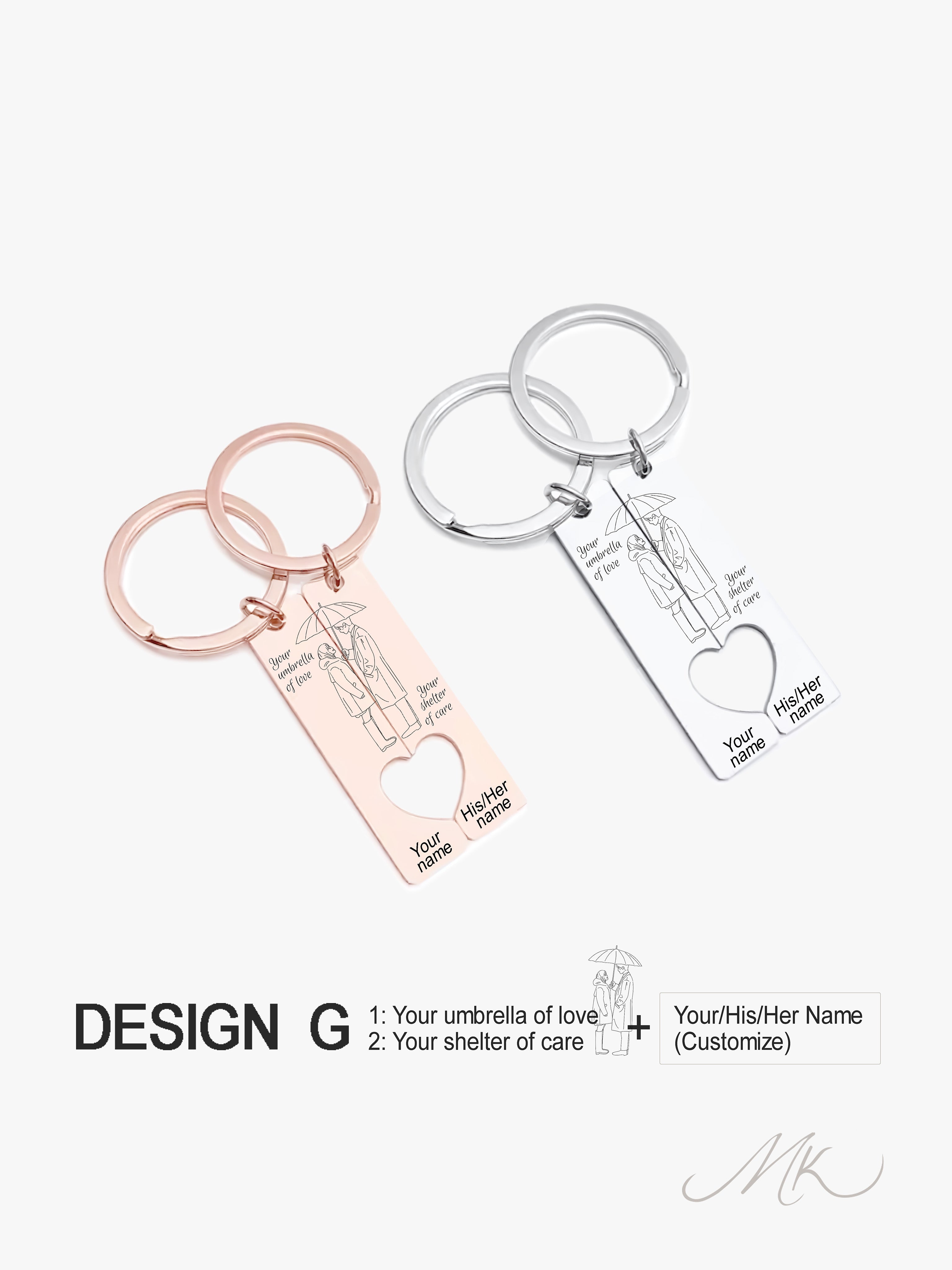 Perfect Match Metal Keychain [ENGRAVABLE]