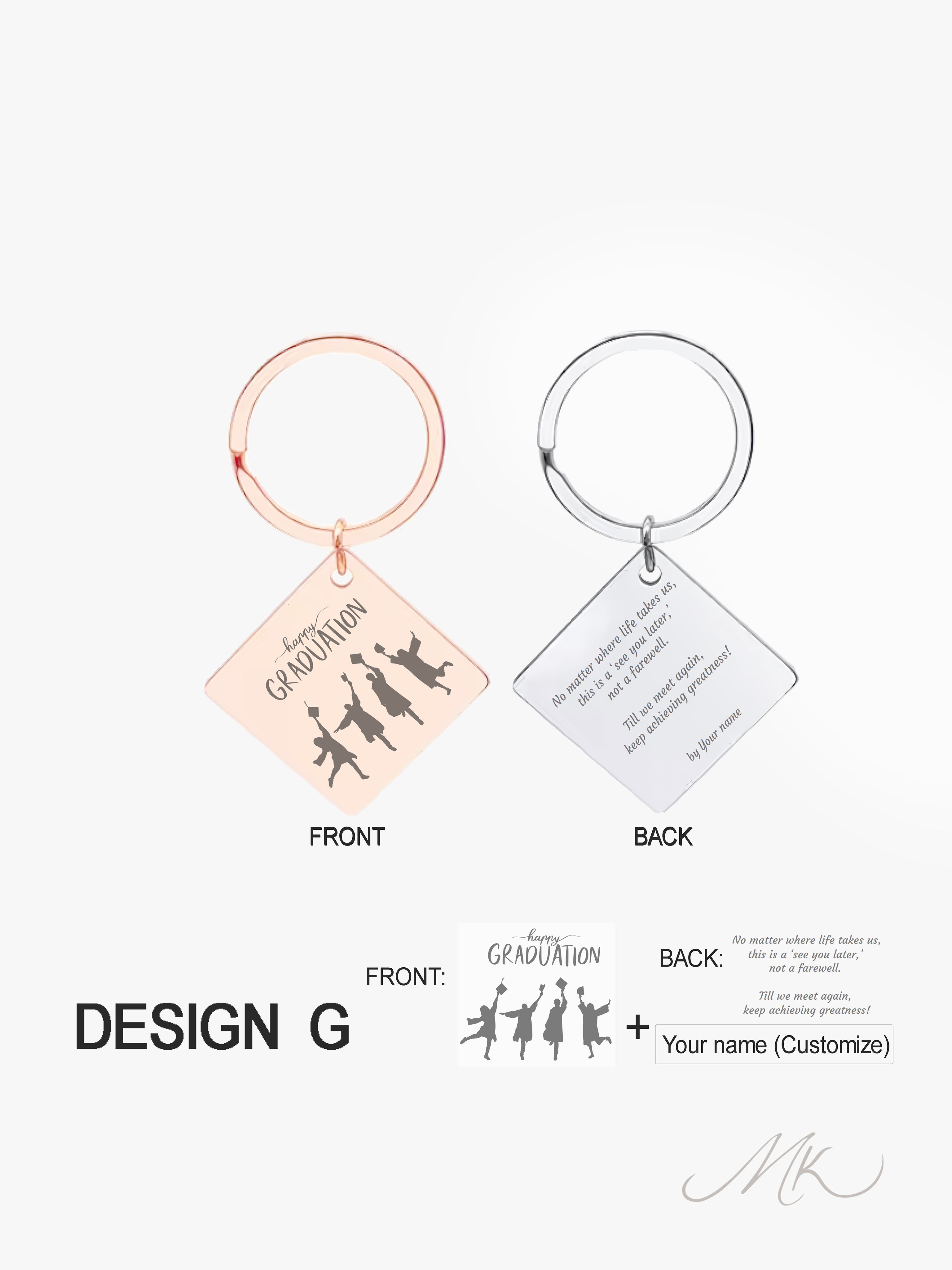 Classic Square Metal Keychain [ENGRAVABLE]