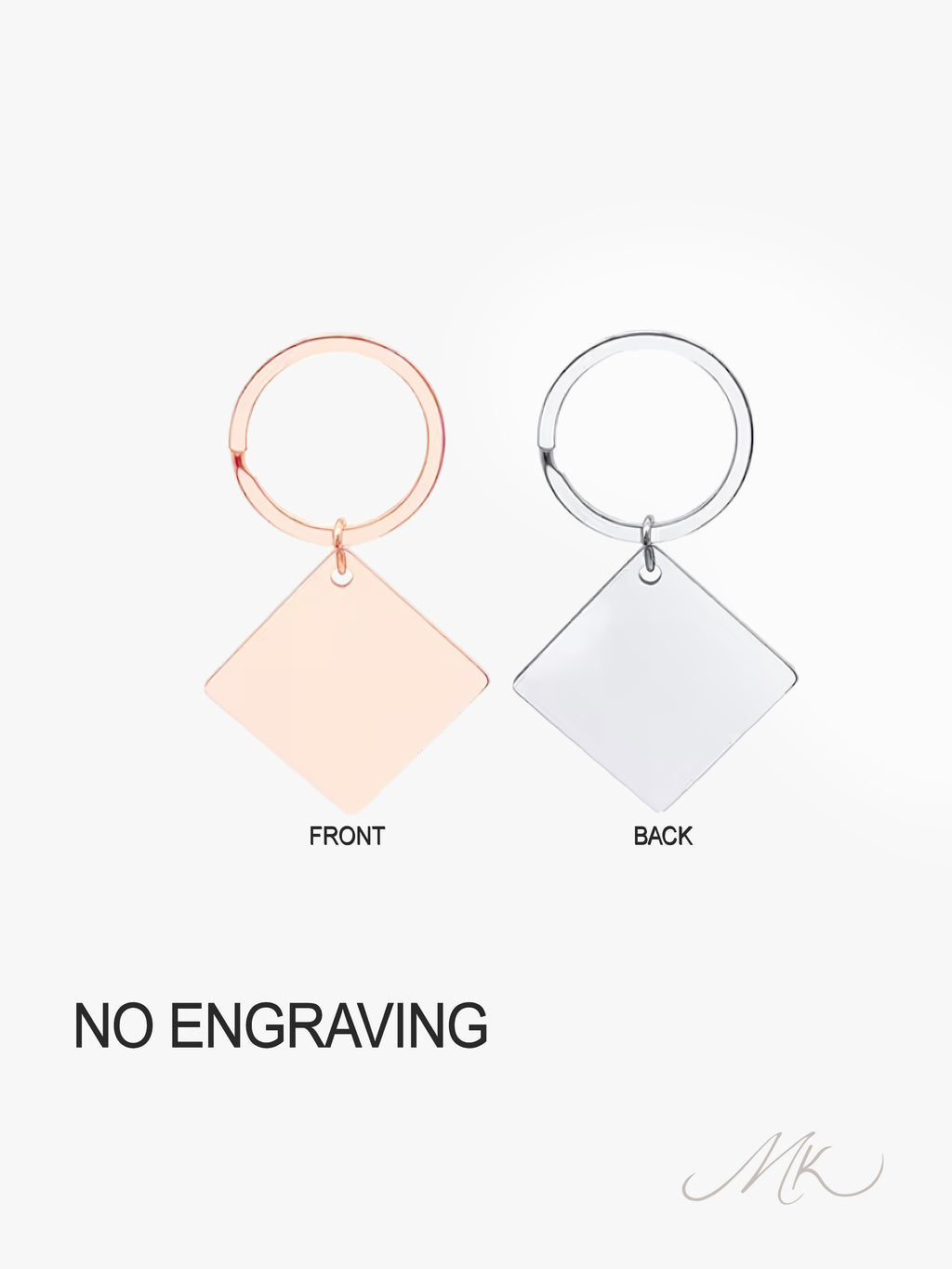 Classic Square Metal Keychain [ENGRAVABLE]