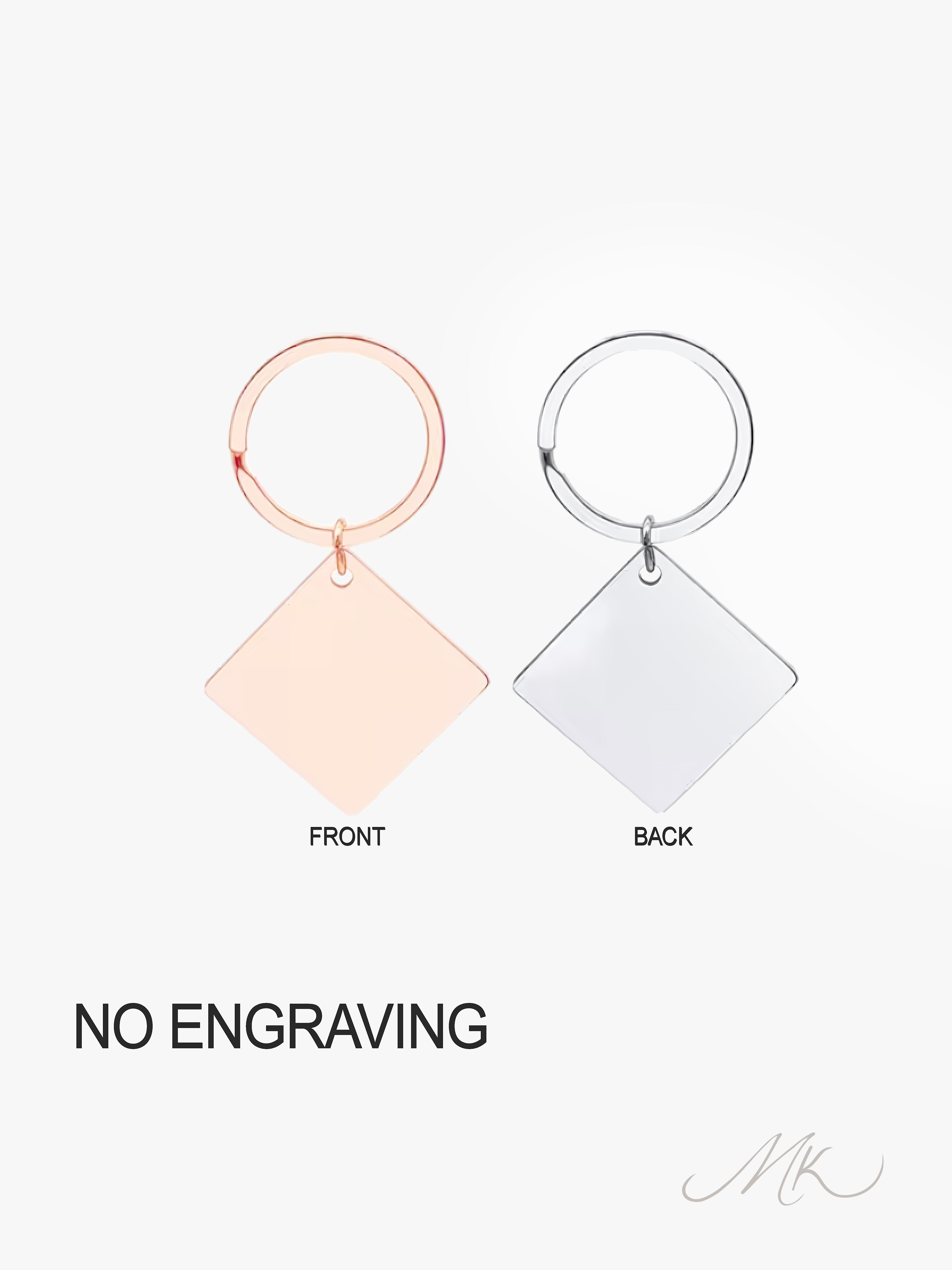 Classic Square Metal Keychain [ENGRAVABLE]