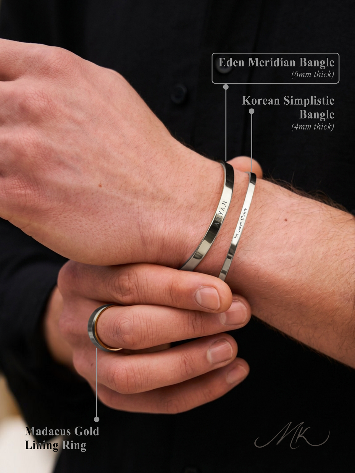 Eden Meridian Bangle [ENGRAVABLE]