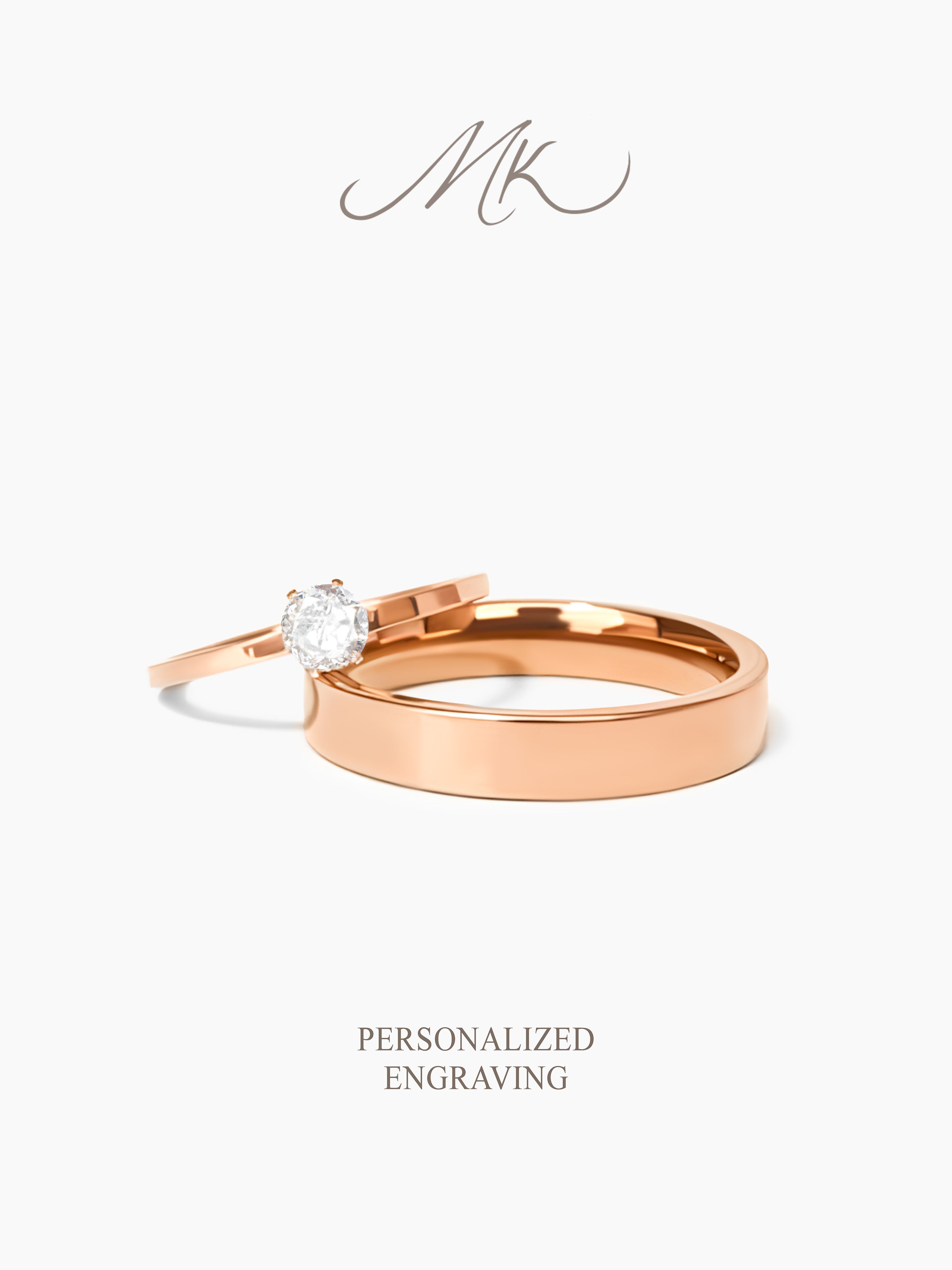 Simple Aurora Couple Ring [ENGRAVABLE]