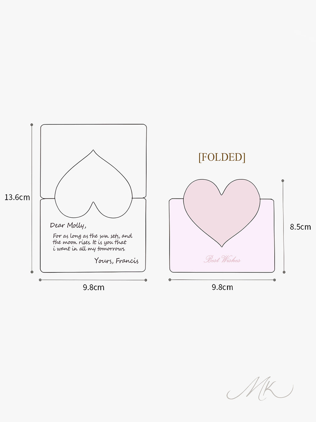 Heart Shaped Wishing Card