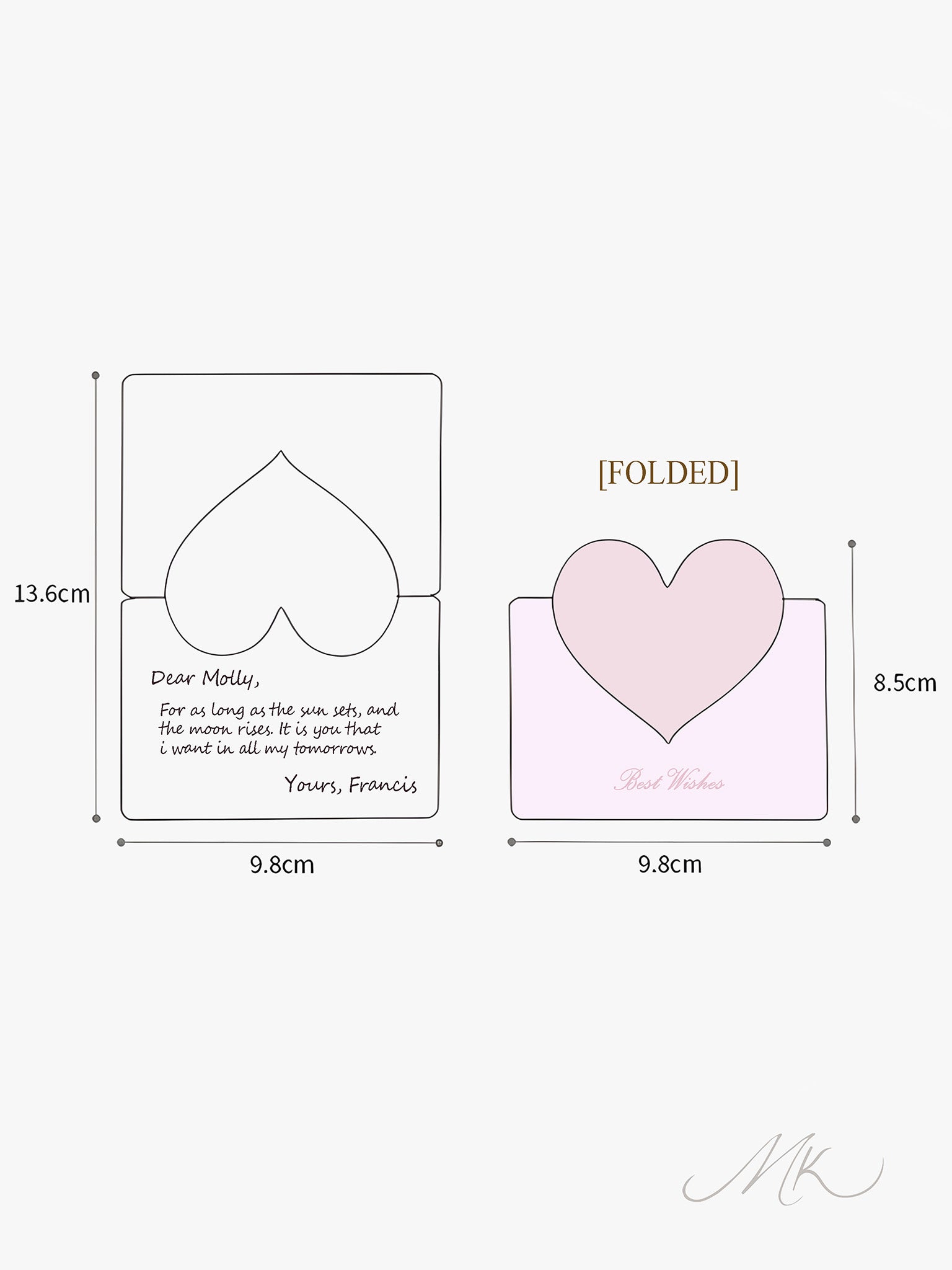 Heart Shaped Wishing Card