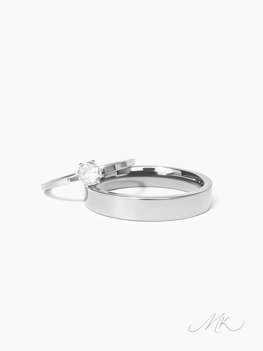 Simple Aurora Couple Ring [ENGRAVABLE]