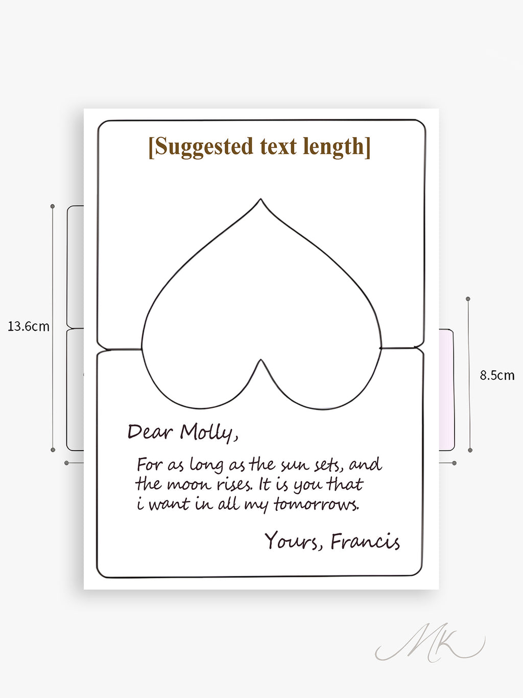 Heart Shaped Wishing Card