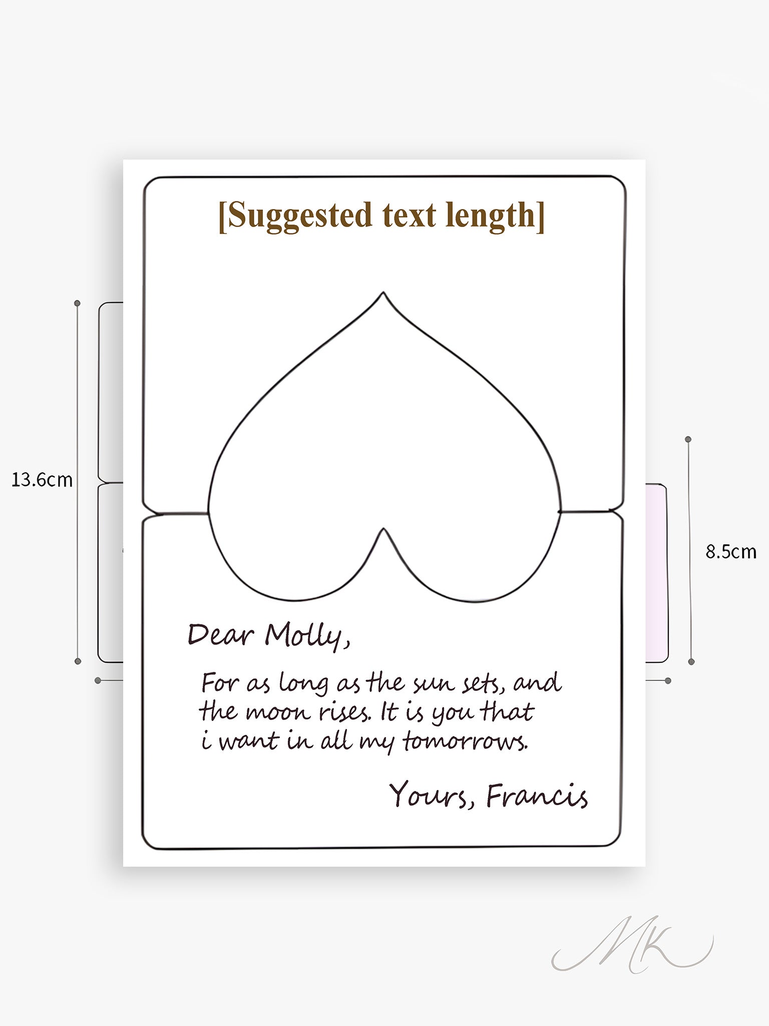 Heart Shaped Wishing Card