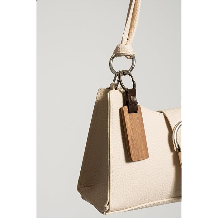 [ENGRAVABLE] Wood Leather Keychain