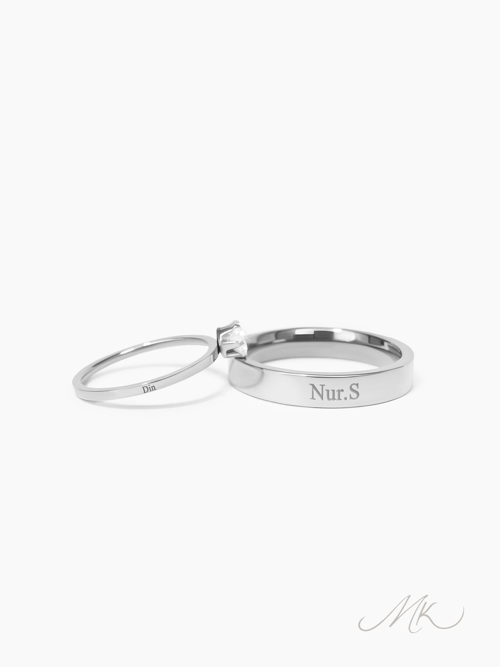Simple Aurora Couple Ring [ENGRAVABLE]
