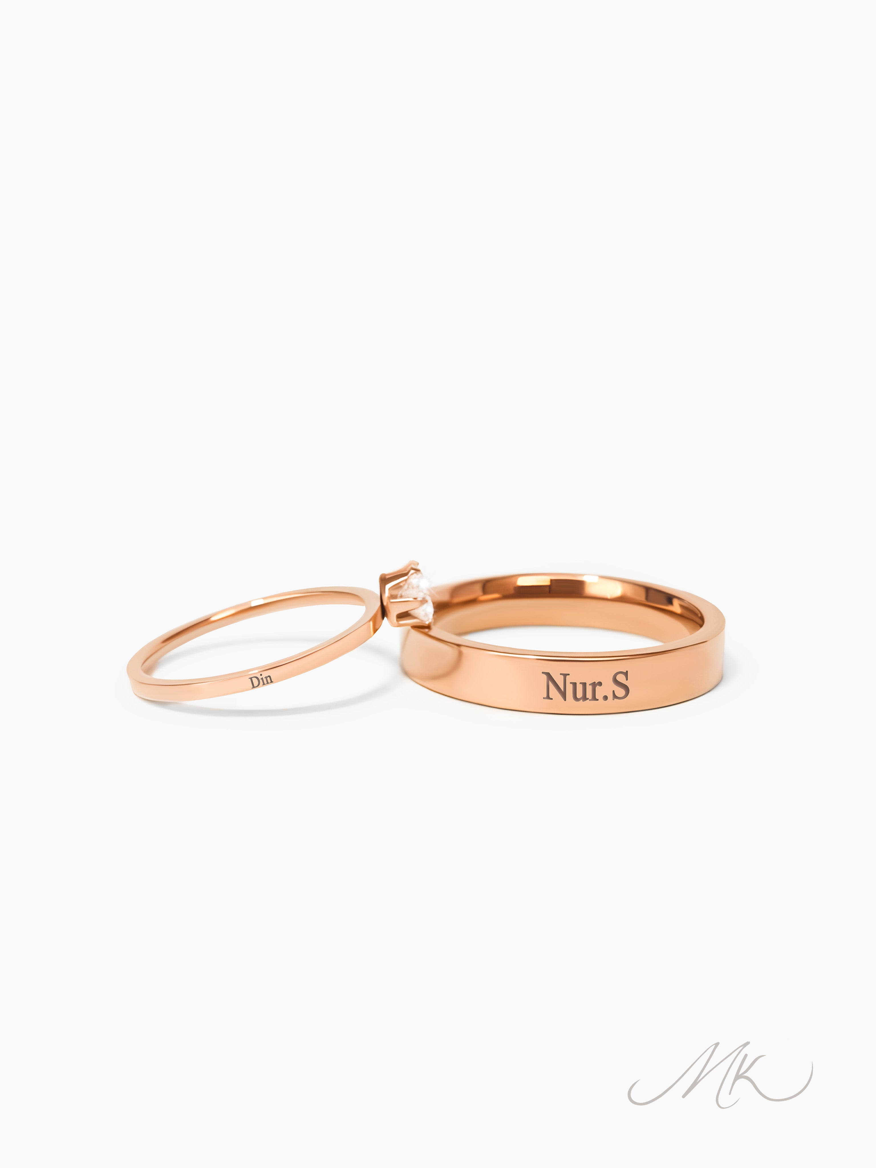 Simple Aurora Couple Ring [ENGRAVABLE]