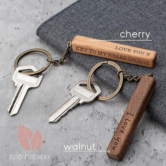 [ENGRAVABLE] Wooden Bar Keychain