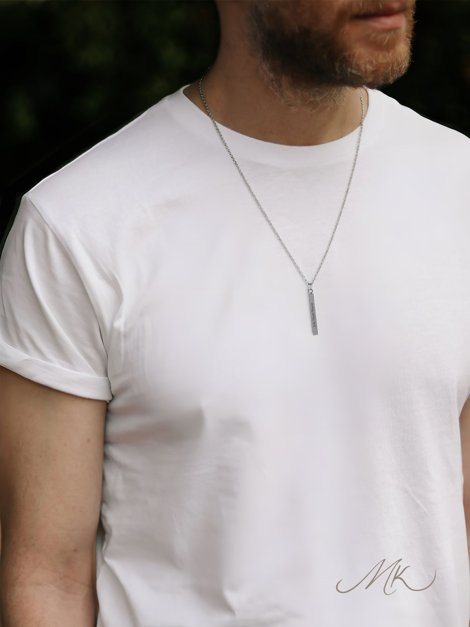 Modern Bar II Necklace [ENGRAVABLE]