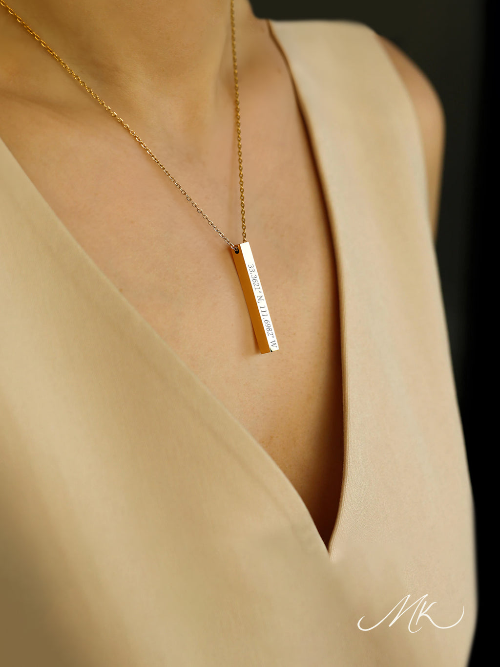 Modern Bar I Necklace [ENGRAVABLE]