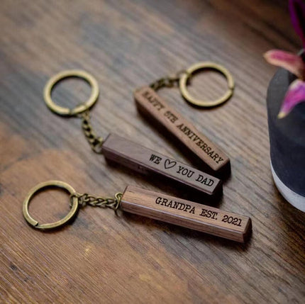 [ENGRAVABLE] Wooden Bar Keychain