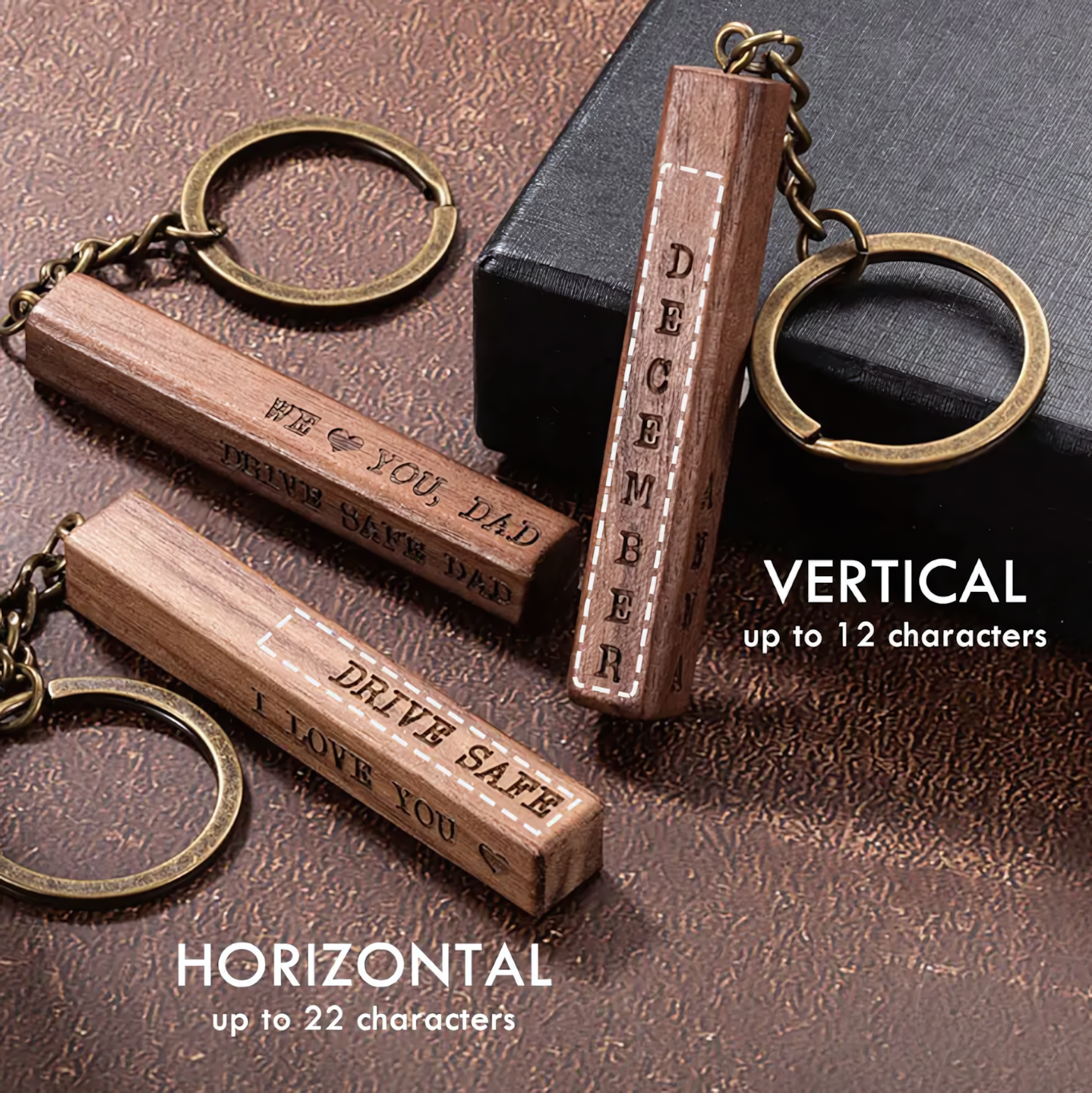 [ENGRAVABLE] Wooden Bar Keychain