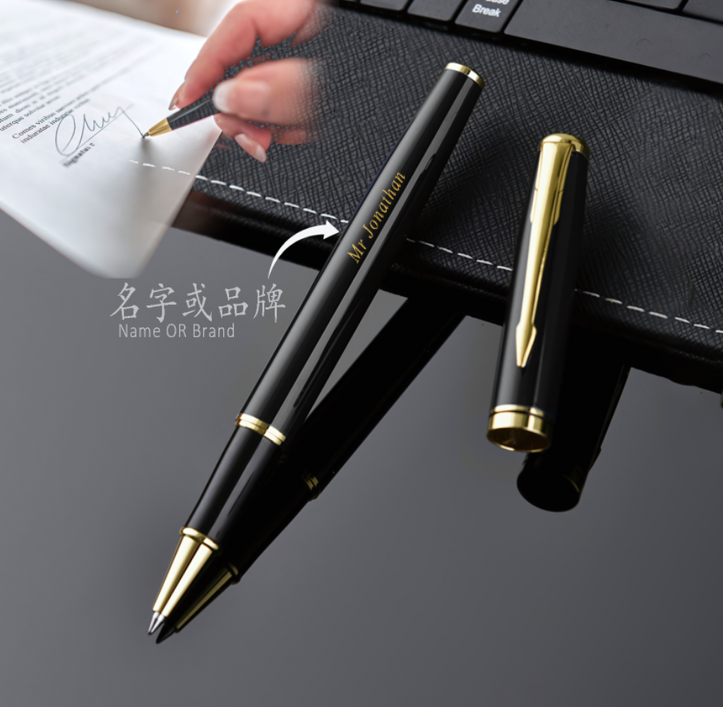 Black Chrome Signature Ballpoint Pen [ENGRAVABLE]